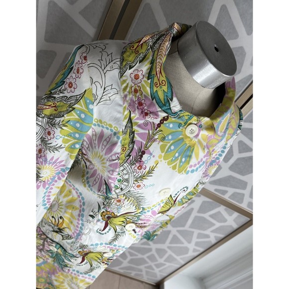 Nolita Vtg Y2k Spring Lightweight Jacket Cotton Blend Long Floral L Stretch - Picture 2 of 5